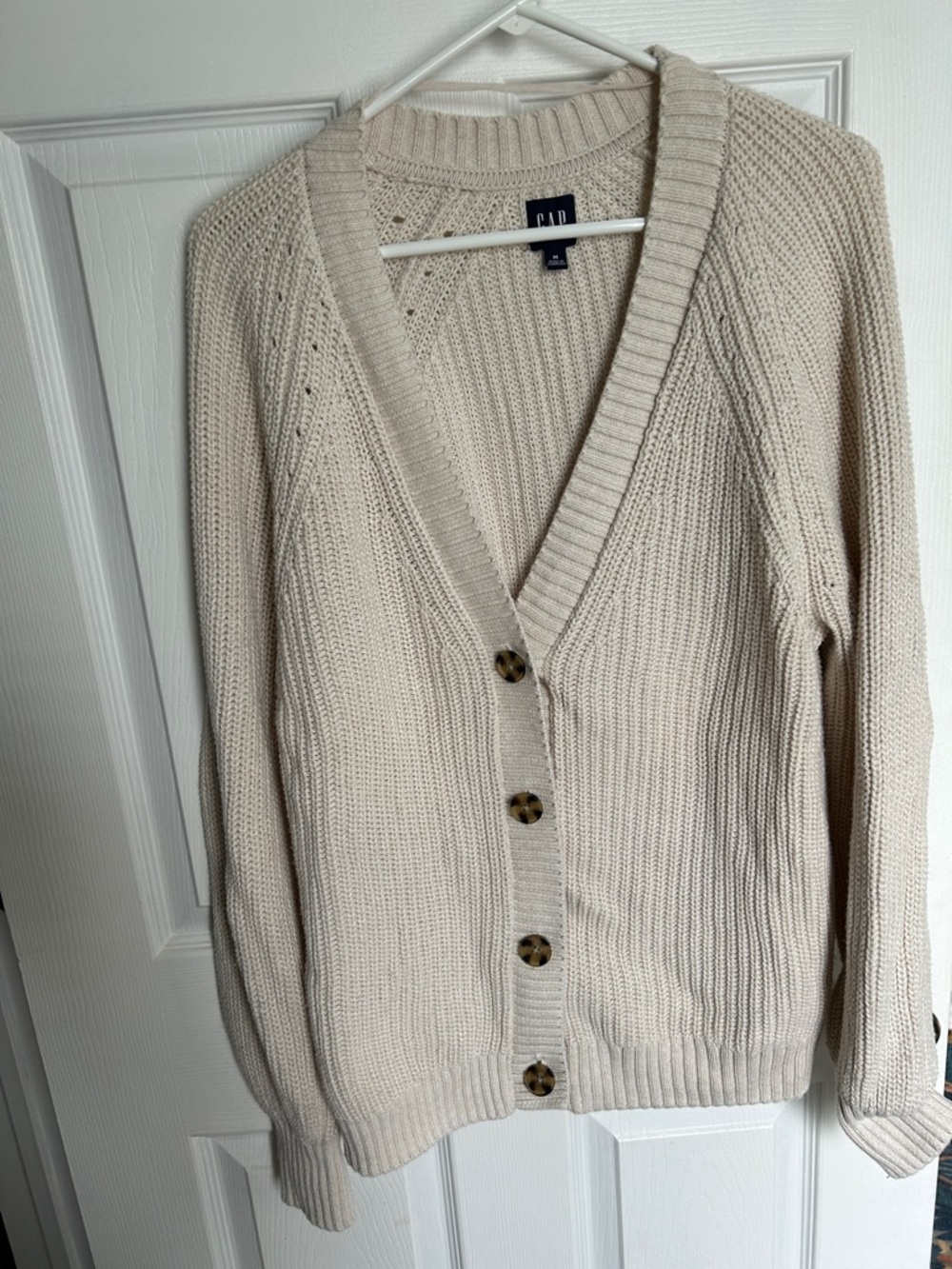 NWOT - GAP Cream white 100% cotton Button-Front Cardigan - never worn